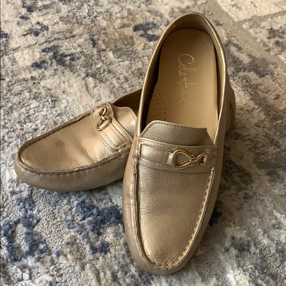 Cole Haan Shoes Cole Haan Nike Air Sole Gold Loafers